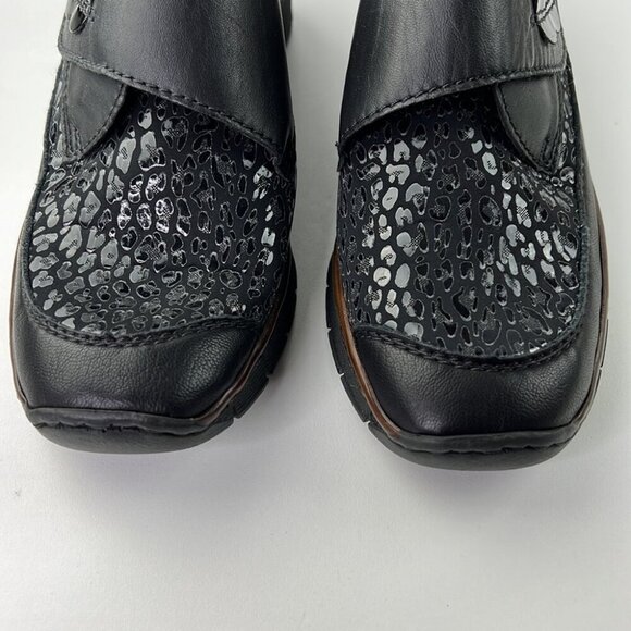 Rieker black slip on loafer shoe - Picture 3 of 14